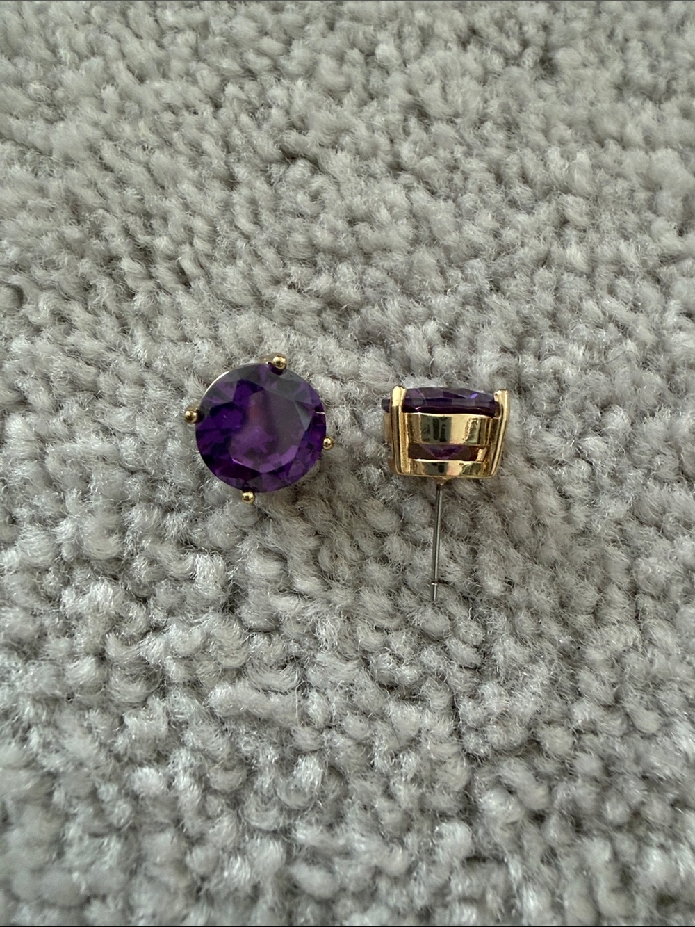 kate spade Gold-Tone Stud Earrings with Purple Stones
